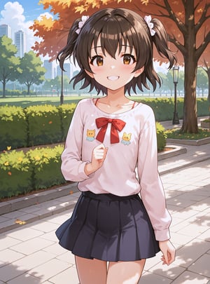 score_9, score_8_up, score_7_up, source_anime, (perfect anatomy:1.4), beautiful skin,
,//characters, 
1girl, solo, akagi miria, akagimiria2, tiny body, flat chest, short hair, who side up, black hair, brown eyes, blush, smile, shirt, long sleeves, red skirt, socks,
,//situations, 
park
,//pose,

,/LoRA, perfect anatomy, beautiful_female_fingers, 5_fingers