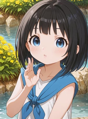 score_9, score_8_up, score_7_up, source_anime, (perfect anatomy:1.4), beautiful skin,
,//characters, 
1child, solo, akebikao, short hair, bangs, blue eyes, black hair, white dress, sleeveless, neckerchief, 
,//situation

,//Pose
dash, mouth_close, jump, spin, dutch angle
,/LoRA, beautiful_female_fingers, (4_fingers and 1thumb on hand), (perfect hand), (beautiful hands), perfect anatomy,