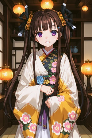 score_9, score_8_up, score_7_up, score_6_up, score_5_up, score_4_up, perfect anatomy,
,
1girl,kouhime, brown hair,long hair,twintails,purple eyes ,standing,cowboy shot,kimno,floral print,smile,cute girl,looking at viewer,cute pose, japanese room
,//LoRA
anime_screencap, beautiful_female_fingers, (correct number of fingers), 5_fingers, (perfect hands), beautiful fingers, perfect anatomy, RANCEX