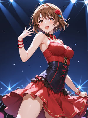 score_9, score_8_up, score_7_up, source_anime, (perfect anatomy:1.4), beautiful skin,
,//characters, 
1girl, solo, hagiwara yukiho, hagiwarayukiho2, short hair, bangs, bob cut, brown hair, brown eyes, blush, idol
,//situations, 
stage
,//pose,
1girl, solo, singing, dutch angle,dancing
,/LoRA, perfect anatomy, beautiful_female_fingers, (correct number of fingers), (5_fingers), (perfect hands),perfecteyes