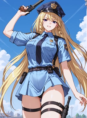 score_9, score_8_up, score_7_up, source_anime, (perfect anatomy)
,//characters, 1girl, solo, beautyichigaya, very long hair

//situations, 
//pose,
1girl, aiming gun, police uniform, blue miniskirt, seen from below, black leg strap with gun holstered,
,/LoRA, perfect anatomy, beautiful_female_fingers, (correct number of fingers),5_finger, (perfect hands),perfecteyes,