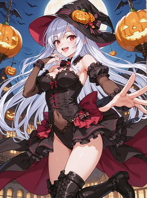 score_9, score_8_up, score_7_up, source_anime, (perfect anatomy:1.4), 
,//characters, 1girl, solo, freyakagami,
,see-through frilled leotard,  lace long globe, black long boots, 
,//situations, Halloween Party
,//pose,
1 girl, blush, smile, open mouth, arm up, 
,/LoRA, beautiful_female_fingers, (correct number of fingers), 5_finger, perfect hands, (beautiful hands), perfect anatomy,