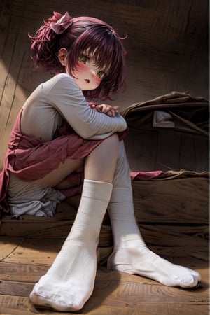 1 Loli,sex,aheago,long two-tone hair,Yellow and pink hair,nyantcha style,fellajob, show feet,Sole of foot,sitting,cross leg,5 toed foot,socks,FOLDED_SOCKS