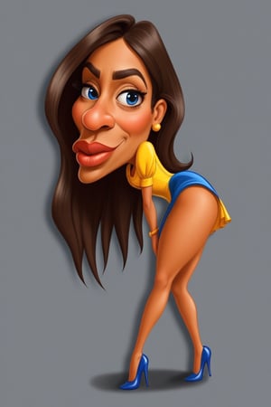 cartoon of a woman with a big nose and a blue dress, caricature style, cartoon artstyle, cartoon digital art, in cartoon style, caricature!!!, cartoon digital painting, cartoon art, digital art cartoon, in style of digital illustration, caricature illustration, cel shaded!!!, cartoon character, cartoon art style, digital art. @mariomaniacdude, charicature, 8k