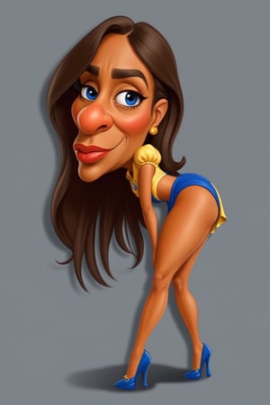 cartoon of a woman with a big nose and a blue dress, caricature style, cartoon artstyle, cartoon digital art, in cartoon style, caricature!!!, cartoon digital painting, cartoon art, digital art cartoon, in style of digital illustration, caricature illustration, cel shaded!!!, cartoon character, cartoon art style, digital art. @mariomaniacdude, charicature, 8k