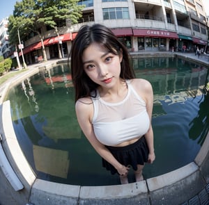 RAW full-body photo, (Fisheye View Effect: 1.2), view below,
18-year-old gravure model, perfect body, 1 girl, most beautiful Korean girl, daily look, Korean beauty model, beautiful girl, beautiful girl, big eyes, big eyes, smile, viewer, colorful urban background
RAW full-body photo, (Fisheye View Effect: 1.2), view