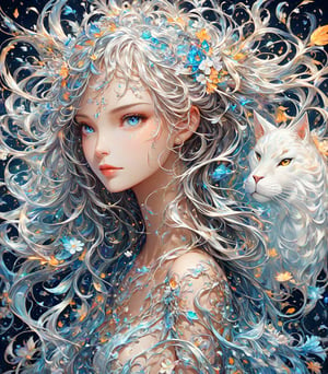 image of a woman with jasmine in her hair, elegant digital painting, beautiful gorgeous digital art, beautiful digital art, exquisite digital illustration, beautiful digital illustration, detailed beautiful portiteauti, gato​​lk, neautifulger, traeautifulger, trao​​ltra, o​​l下來tal art portrait, bird's eye view style, digital illustration style, beautiful fantasy style portrait, beautiful digital artwork,
(((whole body:1.5))),