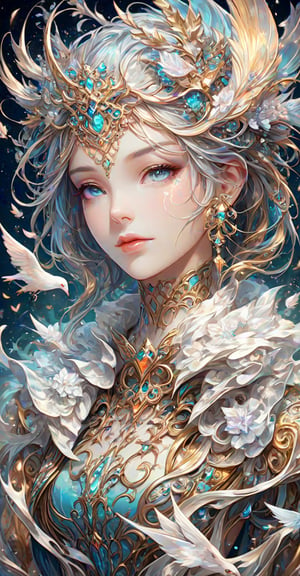 image of a woman with jasmine in her hair, elegant digital painting, beautiful gorgeous digital art, beautiful digital art, exquisite digital illustration, beautiful digital illustration, detailed beautiful portiteauti, gato​​lk, neautifulger, traeautifulger, trao​​ltra, o​​l下來tal art portrait, bird's eye view style, digital illustration style, beautiful fantasy style portrait, beautiful digital artwork