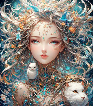 image of a woman with jasmine in her hair, elegant digital painting, beautiful gorgeous digital art, beautiful digital art, exquisite digital illustration, beautiful digital illustration, detailed beautiful portiteauti, gato​​lk, neautifulger, traeautifulger, trao​​ltra, o​​l下來tal art portrait, bird's eye view style, digital illustration style, beautiful fantasy style portrait, beautiful digital artwork