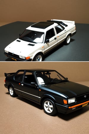 Ultra-detailed, fully assembled miniature, 1:24 scale, Toyota AE86 diorama, 3D style, Corolla Levin and Sprinter Trueno