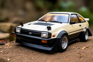 Ultra-detailed, fully assembled miniature, 1:24 scale, Toyota AE86 diorama, 3D style, Corolla Levin ,car