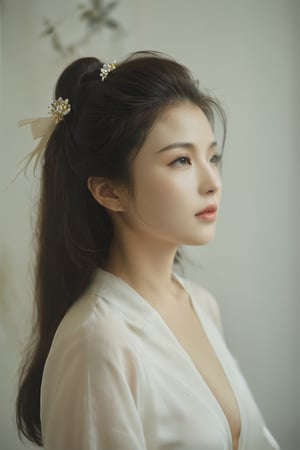 side profile face of a beautiful korean woman