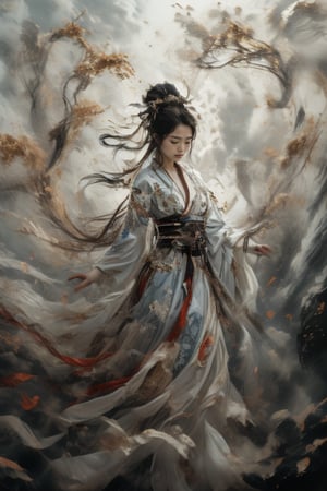 (RAW, Masterpiece, Best Quality, Photorealistic, HD, 8K), 1girl, 21 years old, black hair, long hair, hair blowing in the wind, traditional Chinese hairstyle, Jin Yong martial arts, solo, hair accessories, pink lips. Long eyelashes, correct human body structure, standard female figure, thin, fairy temperament, (light blue thin and transparent clothes:1.2), bellyband, (naked:1.4), perfect of pussy, loose hair, very bright big eyes, fine hair, large pores , medium breasts, navel, ponytail, arms, outdoors, Chinese sword, ancient city street with pedestrians, bun, holding weapon, uncensored, single bun, arms extended, realistic, waterfall, girl swinging sword, martial arts moves, sword fighting moves, jumping , lunge, stand independently, movements clearly visible. Large wide angle lens, movie lens, real photo, Chinese landscape painting scenery, blurred background. Full body photos, chinkstyle, ink painting,jianxian,( see_through light blue skirt:1.2),xuer extravagant gown,Koi,xuer martial arts,xuer Lotus leaf. (nipples:1.5, (pussy:1.5), xianjing hanfu crane,cloud smoke