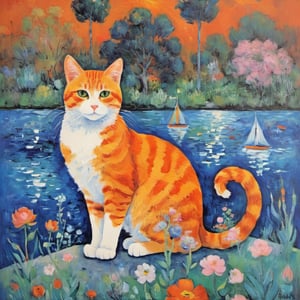 cold tone,aw0k cat, orange cat,