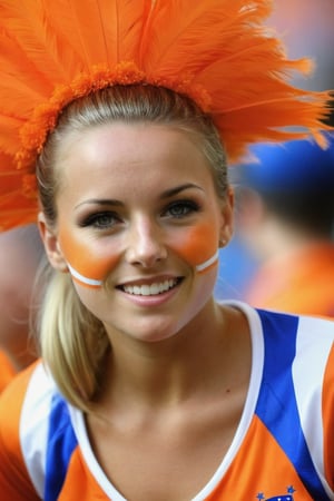 a female dutch soccer fan