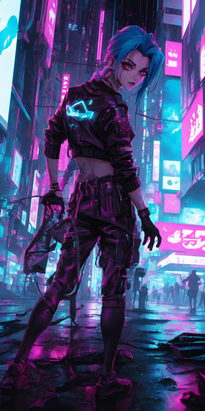 JinxLol, cyberpunk jacket, cyberpunk clothes, nightcity