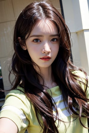 Generate hyper realistic image of an asian woman. masterpiece, best quality, exuding sophistication.1 girl, selfie focus, ((lim yoon)), ((oval yoona narrow face)), (((narrow yoona eyes))), yoona nouse, a random emotion face, young babe 28 years old,very bright backlighting, solo, {beautiful and detailed eyes},calm expression, natural and soft light, HDR,super long hair, longer hair