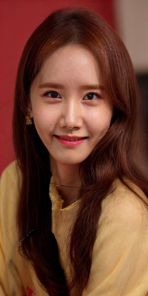 Yoona's highly detailed face, naive emotion yoona, cute, smile black eyes, yawning mouth, korean makeup, skinny, trainee