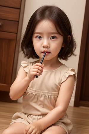 Lim Yoon Ah, kpop makeup, Korean,baby face, selfie,a full body shot,lora:IcfgirlLora_v40:1,Beauty,photorealistic,Cutest baby 