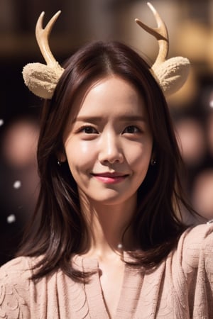 Lim Yoon Ah,26 years ago,((deer horns)), moments stretch and twist, turning a hurried walk into an eternity of swirling flakes. (masterpiece, detailed artwork), Snowflakes,1girl, brown eyes, sleepy, blush, (detailed lips), twin drills, drill locks,black hair, jewelry, sleepy eyes, Snow, snowflakes,masterpiece,BACK VIEW,kpop makeup, Korean,baby face,high smile nose, ((annoyed)), tall, slender, black hair, yoona crooked legs, yoona protruding forehead, (yoona straight low eyebrows), almond-shaped narrow yoona eyes, dark brown pupils, smile eyes, left eye narrower than right, high yoona smile cheeks, upturned  cute asian nose, thin yoona lips, open mouthe, The corners of the lips are deep, dimples on yoona cheeks, high yoona jaw, blunt yoona chin, selfie,a full body shot,lora:IcfgirlLora_v40:1,Beauty,photorealistic,Cutest baby ,sugar_rune