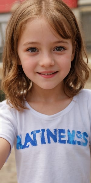 A 7-year-old girl stands proudly against a crisp white background, her bright eyes shining with wonder. The full-body shot frames her petite figure, contrasting her vibrant features against the uniform texture. Soft lighting accentuates her youthful energy. She's posed naturally, as if caught in a moment of excitement. Capture the scene with a smartphone camera, emphasizing the sense of spontaneity and playfulness.