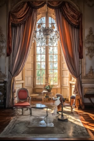 book, chandelier, curtains, euroom, indoors, no humans, plant, scenery, sunlight, window
