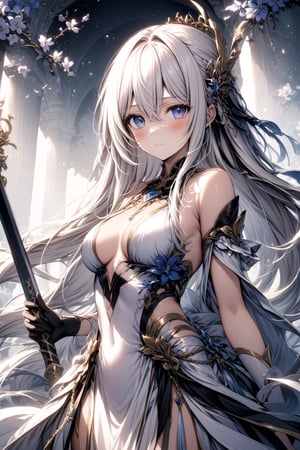 The world of cultivating immortals. female. Long white hair. White clothes