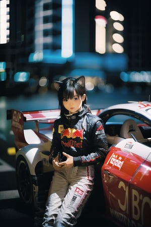 cinematic film still ((BBC Style)) picture of an kitten mobster in (wildlife) , dressed as formula 1 race car driver wearing redbull outfit, shallow depth of field, vignette, highly detailed, high budget, bokeh, cinemascope, moody, epic, gorgeous, film grain, grainy, high quality photography, 3 point lighting, flash with softbox, 4k, Canon EOS R3, hdr, smooth, sharp focus, high resolution, award winning photo, 35mm, wide angle shot, full_length, f2.8, bokeh, in the style of Garry Winogrand – Street Photography