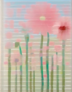 Glitch art: flowers, oil painting, transparent, in style, generative art, recursive art, nicolas de staël and rubens, nft, alonso, vertappen, ronaldo, messi, butrageño