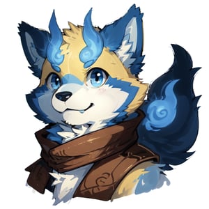 furry digital drawing, icon with this style, male,botailang,yellow fur