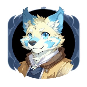 furry digital drawing, icon with this style, male,botailang,yellow fur