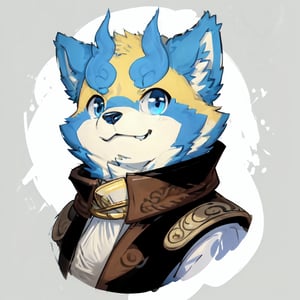 furry digital drawing, icon with this style, male,botailang,yellow fur