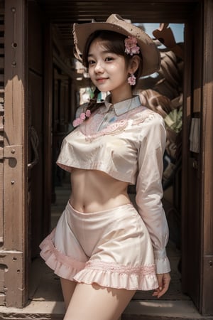 (Masterpiece, Top Quality, Best Quality, Official Art, Beauty & Aesthetics: 1.2), hdr, high contrast, wide angle lens, photo realism, ((Cowboy Shot: 1.5)),
The pink bunny girl system, a system in which women dress as cute, pink bunnies. In this visually striking image, a delicate, pink bunny girl is depicted with intricate lace details on her outfit, a fluffy tail, and exaggerated, kawaii makeup. The image appears to be a detailed digital painting, showcasing the immaculate skill and attention to detail of the artist. The soft pastel colors and whimsical details create a whimsical and enchanting atmosphere. This high-quality image exudes charm and fantasy, drawing viewers into a world of playful innocence and femininity.,Maid uniform, 1 girl, most beautiful korean girl, Korean beauty model, stunningly beautiful girl, gorgeous girl, 18yo, over sized eyes, big eyes, smiling, looking at viewer