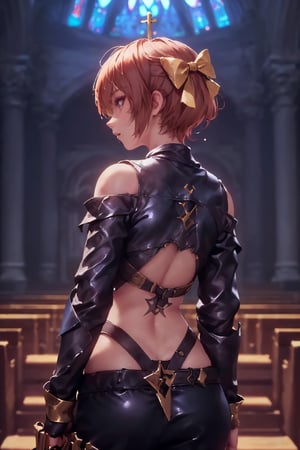 1girl, cute, st3llarlilly,serious expression, short hair,holy_knight, whole-length , church,
have to Blunt Weapon, piercing eyes, back_bow