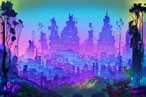 ((towering skyline)), modern architecture, ((alien sky)), mid-century aesthetic, acid-trip, psychedelia, (1960's modern art: 1.7).

High-resolution, masterpiece, polished, shimmering, tight-focus, vivid, ((asymmetrical composition)),Technology