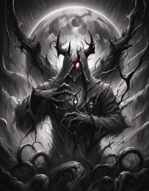 A dark, ominous castle looms in the misty background as the Devil King sits atop a throne of twisted black iron, his piercing red eyes glowing with malevolent intent. His horns curve upwards like scimitars, and his sharp teeth seem to gleam with anticipation. The air is heavy with the scent of brimstone and smoke as he raises one hand, summoning forth a swirling vortex of hellish energy.,Dark king,la+ darkness,DarkTheme,Dark fantasy v2,Jack o 'Lantern,DGQMGirl2,dmnrmr,CharcoalDarkStyle, Dark_Mediaval,h4l0w3n5l0w5tyl3DonMD4rk,Darkness Kitten ,EpicGhost,Ghost mask ,ghostface,ghostfreak