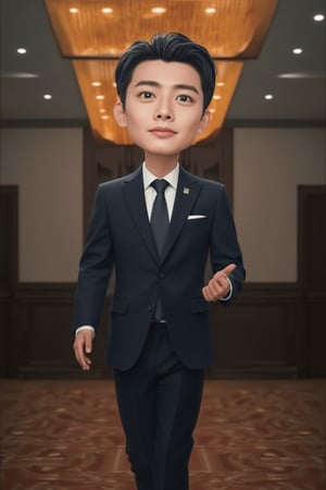 Korean cartoon style: handsome group president, tall (better looking than the best handsome male star), with sharp eyebrows, starry eyes, and arm-packing abs. He is wearing a handmade suit.
Coming out of the conference room after a morning meeting. The subordinates who were having a meeting with the chairman's male aide follow.
A completely conquering atmosphere. His stern face not only has a masculine aspect, but also a star face.
Official art is created with power.