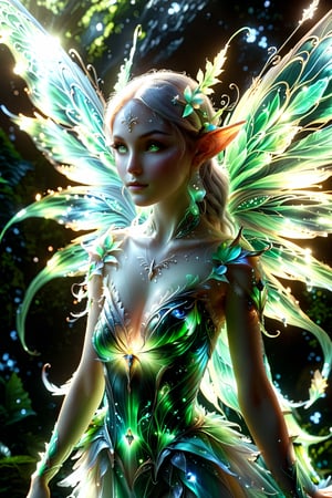 An amazing hybrid of fairy/alien/elf, fairies are extremely beautiful: the entire palette is dominated by black. light and shadow. whole body.
An extremely beautiful masterpiece, 8K