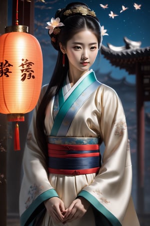 A woman with three-dimensional facial features that are more beautiful than modern Korean female supermodels. She has beautiful big black eyes and bright, long and dense eyelashes. She wears a Han Dynasty lily bun, exquisite and gorgeous hair accessories, and her whole body is very charming, but Because as a killer, her eyes have a very strong killing intent. In order to hide her identity, she sometimes wears various Hanfus worn by ancient Chinese women. Sui Feng's long, shiny black hair and clothes can be seen casually. The wind is blowing, the ultimate masterpiece. Her body proportions are also very good, which was very rare in ancient times. The ratio of head to body is 1:8. Every time she looks at the audience, the audience will be deeply attracted by her. She is very beautiful, but will also be fascinated by her. Her eyes were astonishing, her whole body was extremely detailed, she was both beautiful and possessed of unique skills. There will always be an exquisite and rare long sword on the belt around her waist (it is refined in ancient times and can break the sword and iron). She is very beautiful when she wears the beautiful ancient gorgeous and exquisite Hanfu.
Background: The vast starry sky, a bright moon, exquisite ancient buildings, ancient trees, and ancient gardens. There are many fireflies in the garden, which makes the garden more beautiful. light and shadow. Exquisitely detailed oil painting designs complement modern film effects and lighting.
