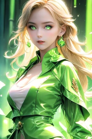 Score_9_up, score_8_up, score_7_up, 3D, beautiful Ukrainian beauty with blond hair, green emerald eyes, bright and moving face_viewer, full clothes, score_9_up, score_7_up, PVC, anime, anime style, color ink art style