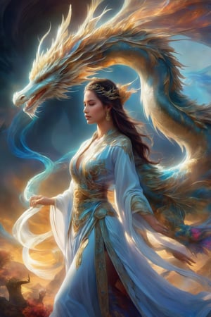 The sacred Western Dragon possesses immense strength and wisdom and is the embodiment of the natural world. Beautiful women are the favorite of this huge sacred western dragon. Its favorite is this tall girl who is more beautiful than the current female supermodel. The dragon touches the girl's nose with its nose. The atmosphere between the two parties is very good. Warmth, control over the elements and their role in maintaining the delicate balance of life, the mysterious power of light and shadow. DRG,echmrdrgn
