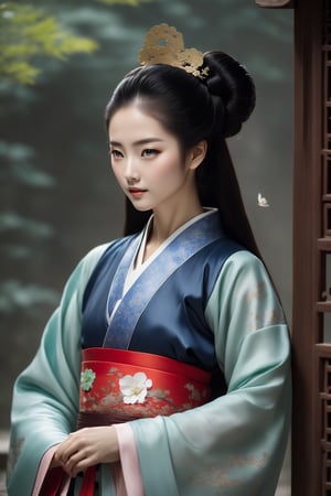 A woman with three-dimensional facial features that are more beautiful than modern Korean female supermodels. She has beautiful big black eyes and bright, long and dense eyelashes. She wears a Han Dynasty lily bun, exquisite and gorgeous hair accessories, and her whole body is very charming, but Because as a killer, her eyes have a very strong killing intent. In order to hide her identity, she sometimes wears various Hanfus worn by ancient Chinese women. Sui Feng's long, shiny black hair and clothes can be seen casually. The wind is blowing, the ultimate masterpiece. Her body proportions are also very good, which was very rare in ancient times. The ratio of head to body is 1:8. Every time she looks at the audience, the audience will be deeply attracted by her. She is very beautiful, but will also be fascinated by her. Her eyes were astonishing, her whole body was extremely detailed, she was both beautiful and possessed of unique skills. There will always be an exquisite and rare long sword on the belt around her waist (it is refined in ancient times and can break the sword and iron). She is very beautiful when she wears the beautiful ancient gorgeous and exquisite Hanfu.
Background: The vast starry sky, a bright moon, exquisite ancient buildings, ancient trees, and ancient gardens. There are many fireflies in the garden, which makes the garden more beautiful. light and shadow. Exquisitely detailed oil painting designs complement modern film effects and lighting.
