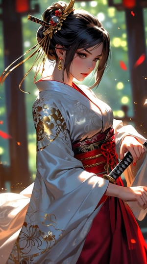 The bride wielding a katana