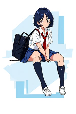  1 girl,((looking at viewer)), (upper body),(school uniform, short sleeve shirt)