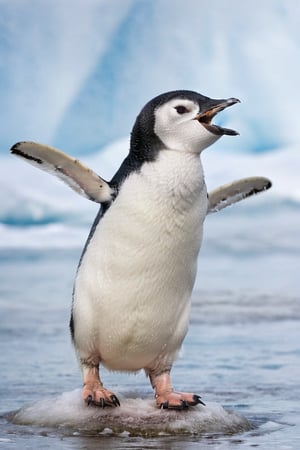 1 animal , penguin,

Puffin, like a penguin, mini fish fins, mini fish tail, chicken legs, ((stubby)), ((short stature)), 

happily flying, ocean, iceberg, Antarctica, sunny sky, dynamic action,

focus animal,
onsokumaru,Penguin,Bird,,Animal, 