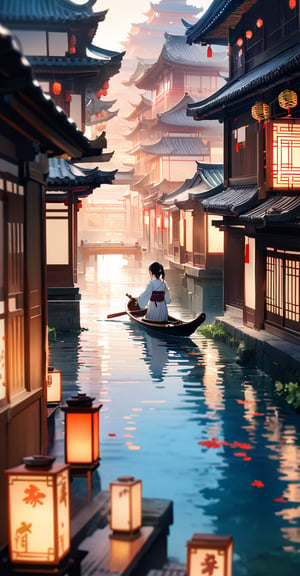 (Chinese architectural scenes, ancient style, streets, immortal worldviews.) 
A stunning portrait of 'Westen Beautiful Lady' serenely plays a Chinese instrument amidst a serene backdrop of gently flowing stream water. Most of the buildings and objects in the scene are made of jade, and the texture of the jade is photographed vividly. A soft, bright light illuminates the scene, and a shallow depth-of-field effect blurs the surroundings. The composition in the center draws attention to the delicate features of the beauty. Reminiscent of the Japanese illustration style. 1girl. solo girl.