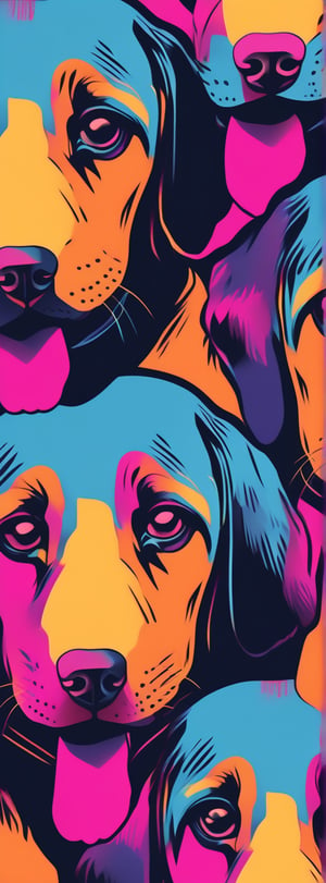 Vibrant Pop Art: Generate a bold and vibrant image of a Dog that emulates the iconic style of pop art. Use bright colors, bold lines, and graphic elements to create a visually striking illustration that reflects a user's personality or interests.