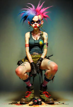  Tortured by jamie hewlett (tank girl), Full color,APEX colourful ,score_tag,SHOE , in the style of esao andrews
