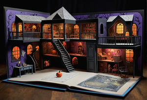 Pop-up book (basement in a haunted house)