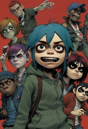 score_9, source_Poster, (?!-frame comic) Be beaten by jamie christopher hewlett (Gorillaz), All Color